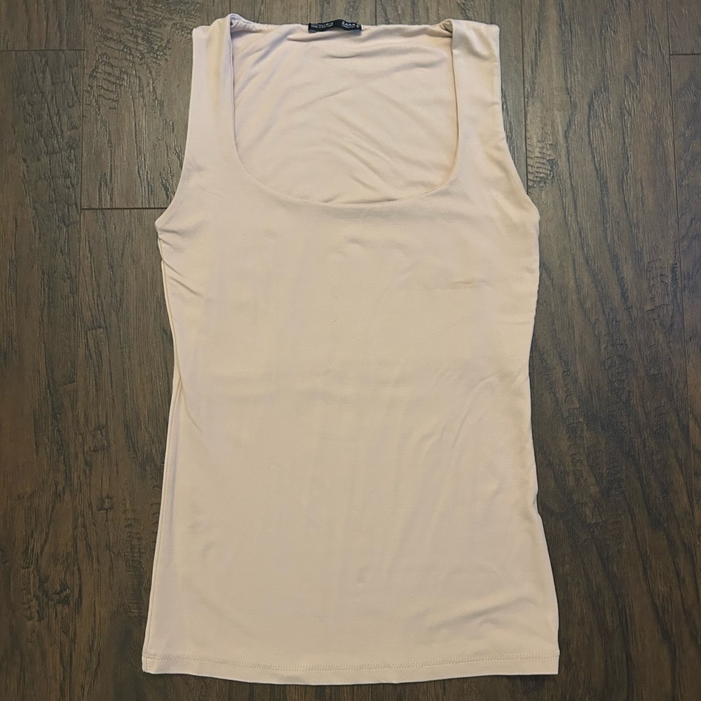 Zara Collection W&B Soft Pink Cream Top Size Small